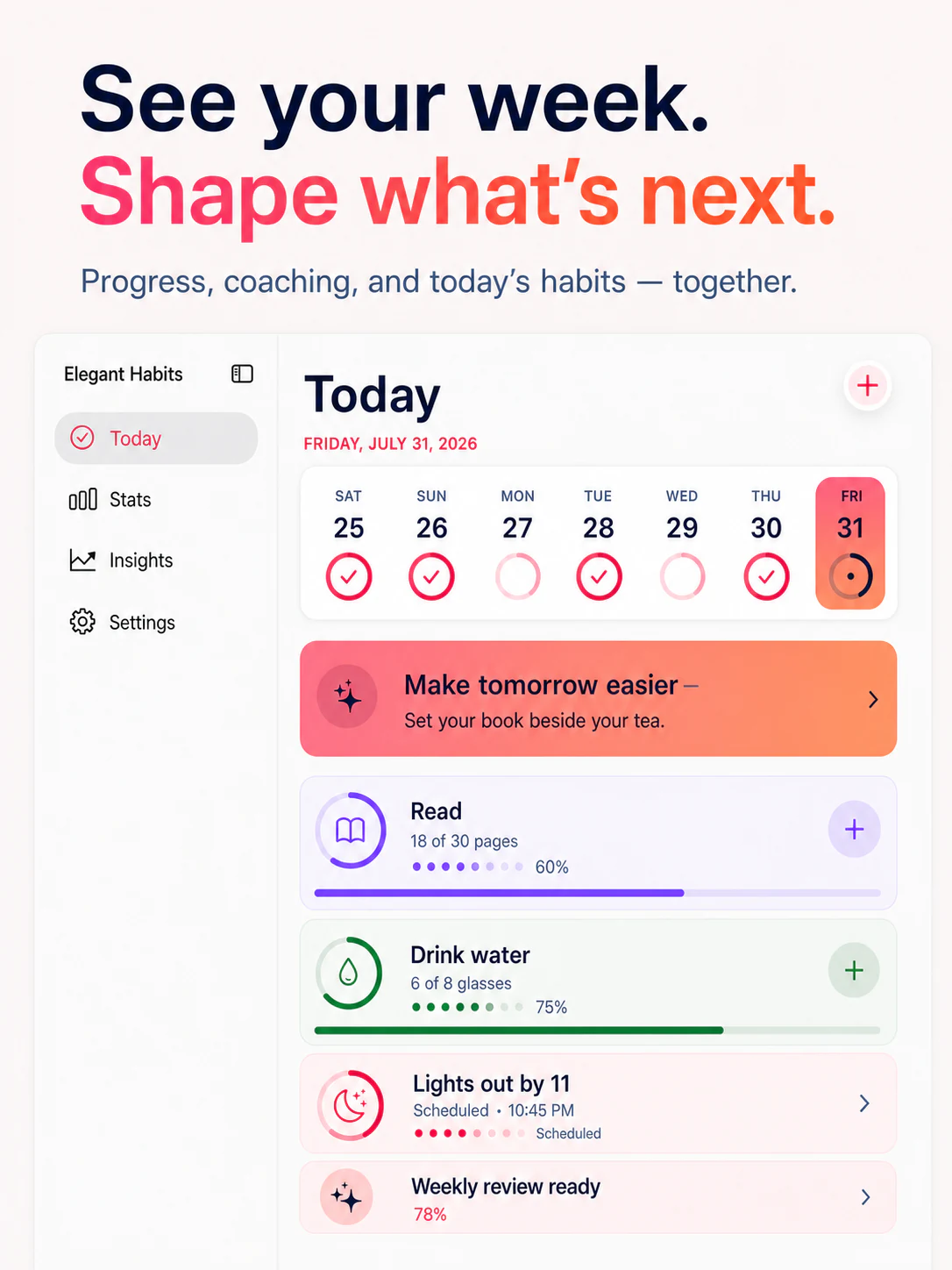 See your week and shape what is next with the weekly calendar on iPad